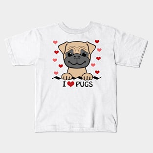 I Love Pugs Kids T-Shirt